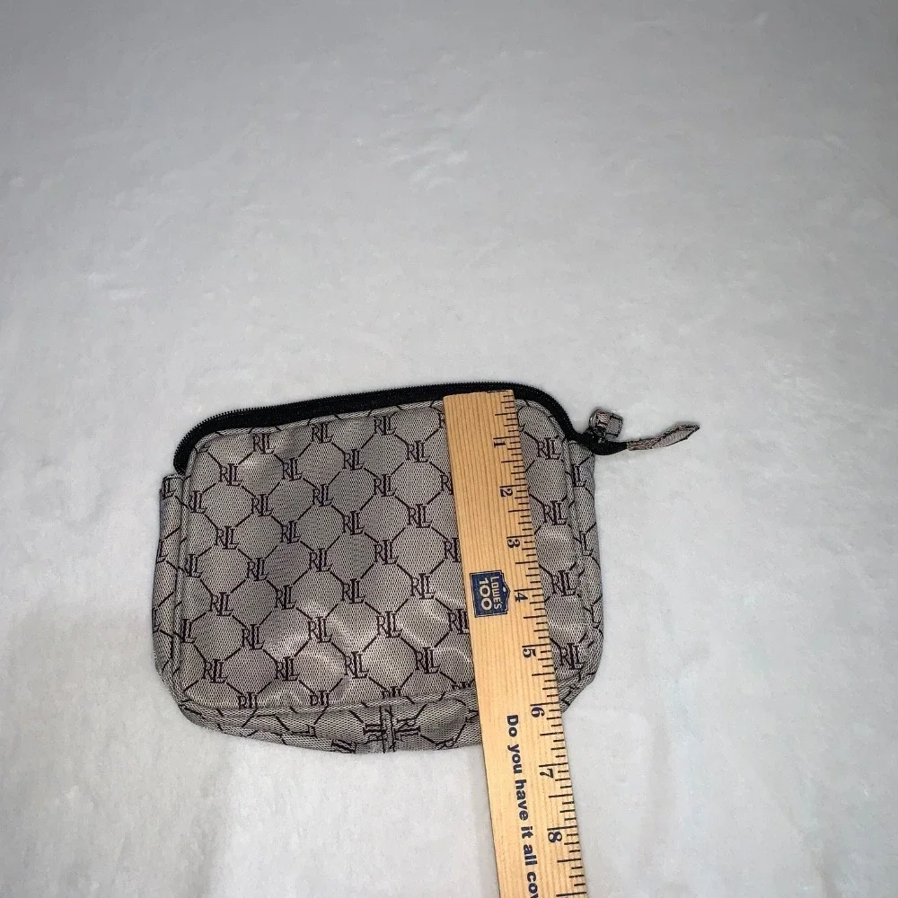 Lauren Ralph Lauren Monogram Pouch Cosmetic Bag Travel Accessory‎ Small